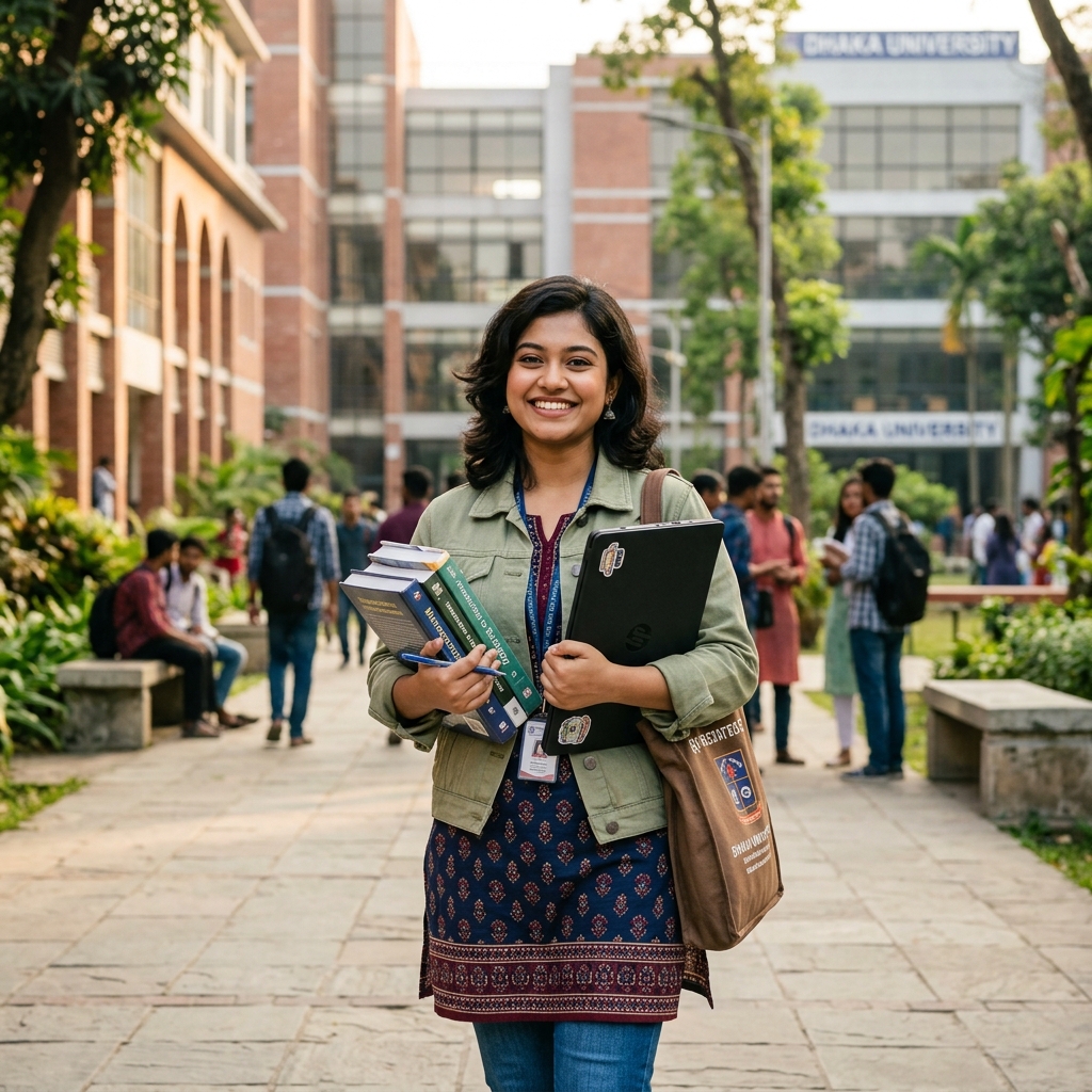 Bangladeshi student studying abroad